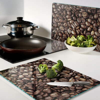 Schneidebrett mit Motiv von Kaffeebohnen