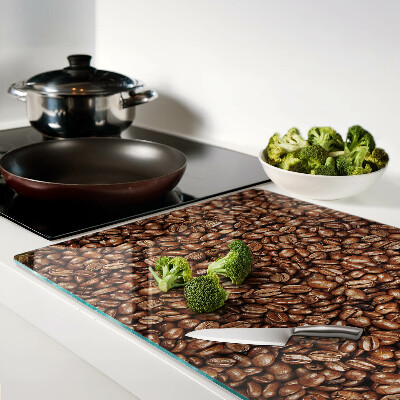 Schneidebrett Glas mit Motiv Kaffeebohnen