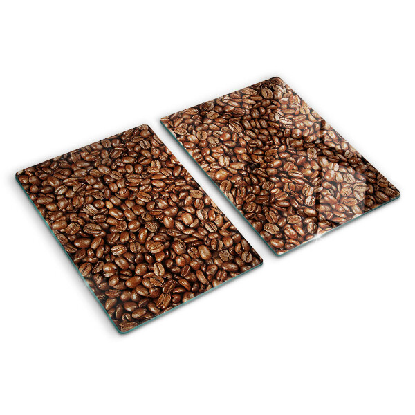 Schneidebrett Glas mit Motiv Kaffeebohnen