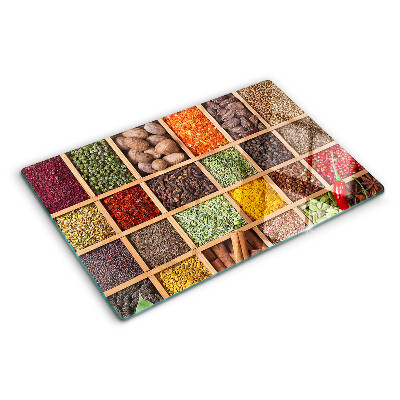 Schneidebrett Gewürze im Glas