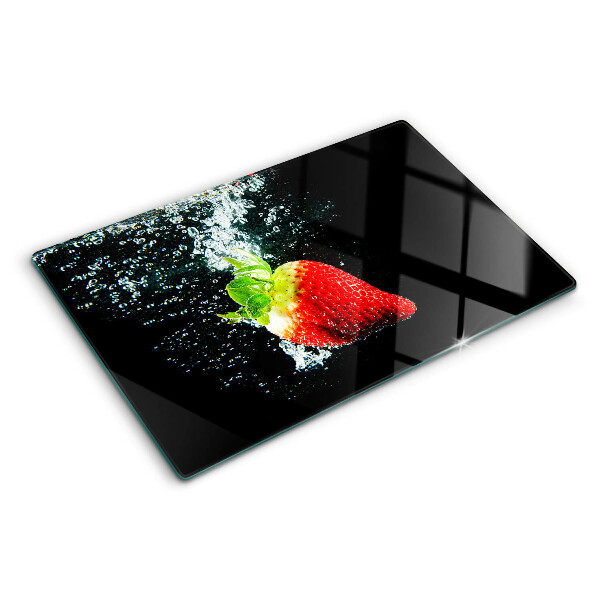 Schneidebrett Erdbeere im Wasser