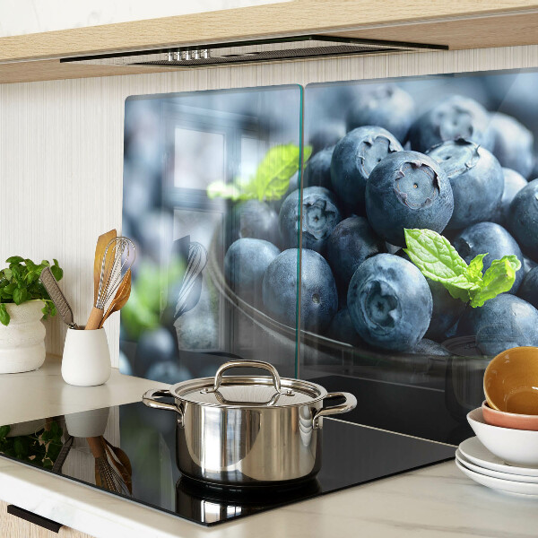 Schneidebrett Glas mit Motiv aus Beeren in einer Schüssel