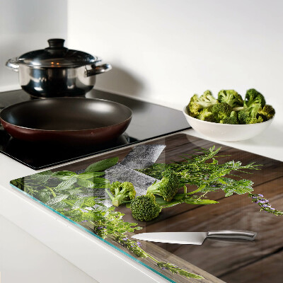 Glas schneidebrett Kräuter im Topf