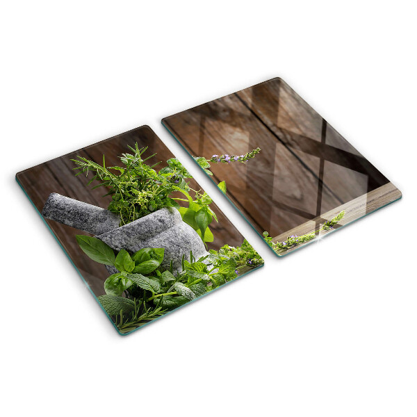 Glas-Schneidebrett mit Motiv 