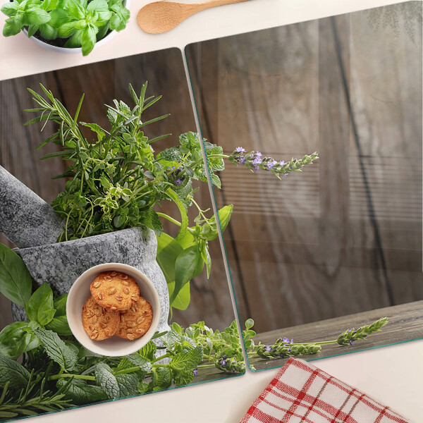 Glas-Schneidebrett mit Motiv 