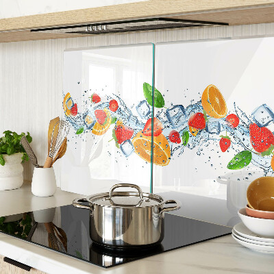 Schneidebrett Bunte Früchte und Blätter