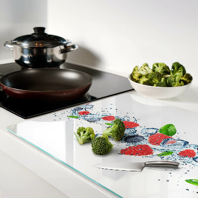 Schneidebrett glas Blumenmuster mit Beeren