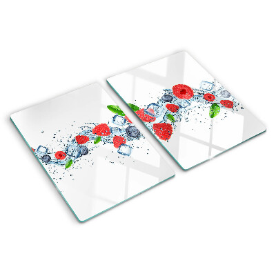 Schneidebrett glas Blumenmuster mit Beeren