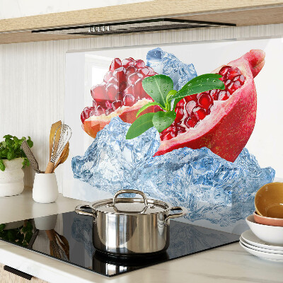 Glas schneidebrett Granatapfel und Eis