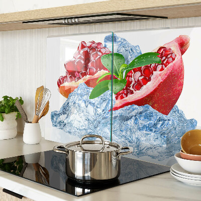 Glas schneidebrett Granatapfel und Eis