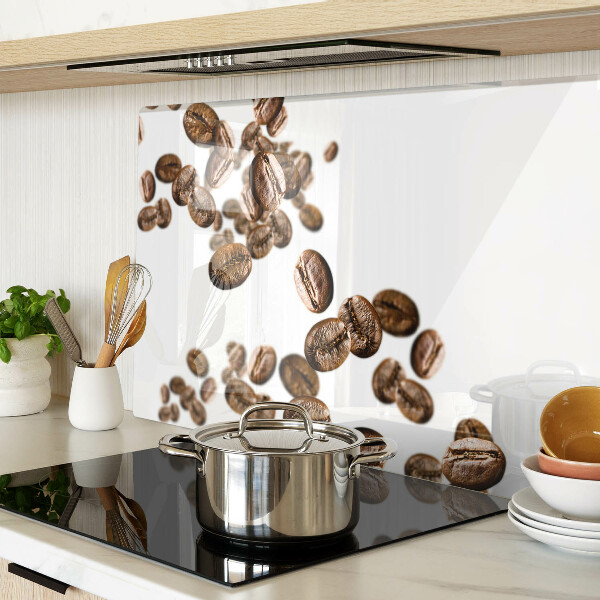 Schneidebrett Glas mit Motiv Kaffeebohnen in Bewegung