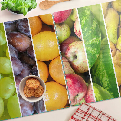 Glas schneidebrett Früchte in Regenbogenfarben