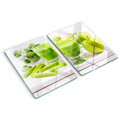 Schneidebrett glas Grüner Smoothie mit frischen Zutaten