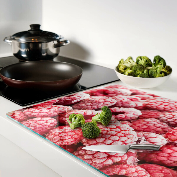 Schneidebrett glas Himbeeren in einer frischen Variante