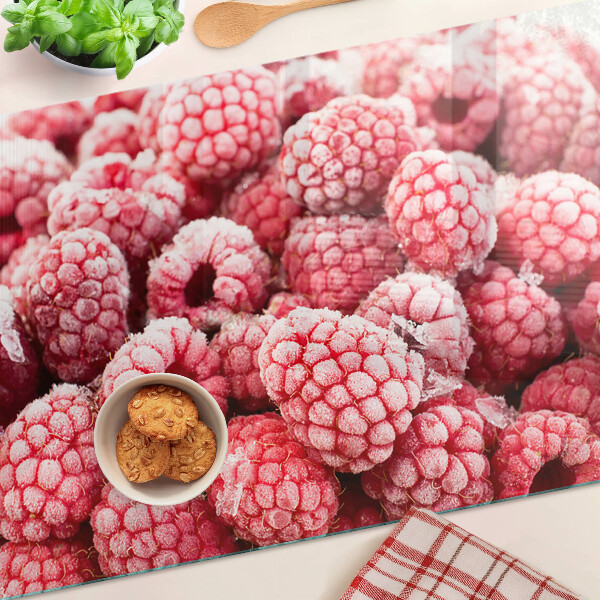 Schneidebrett glas Himbeeren in einer frischen Variante