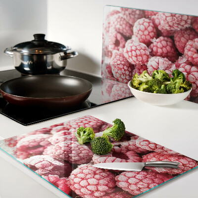 Schneidebrett glas Himbeeren in einer frischen Variante