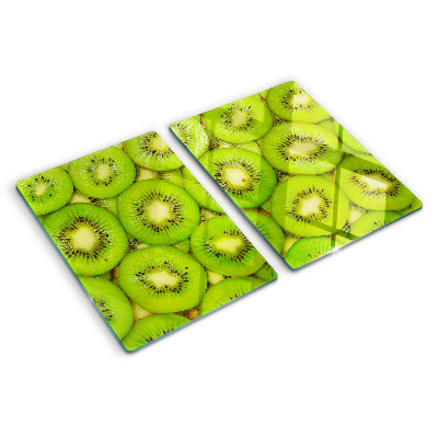 Glas Schneidebrett mit Motiv aus Kiwischeiben