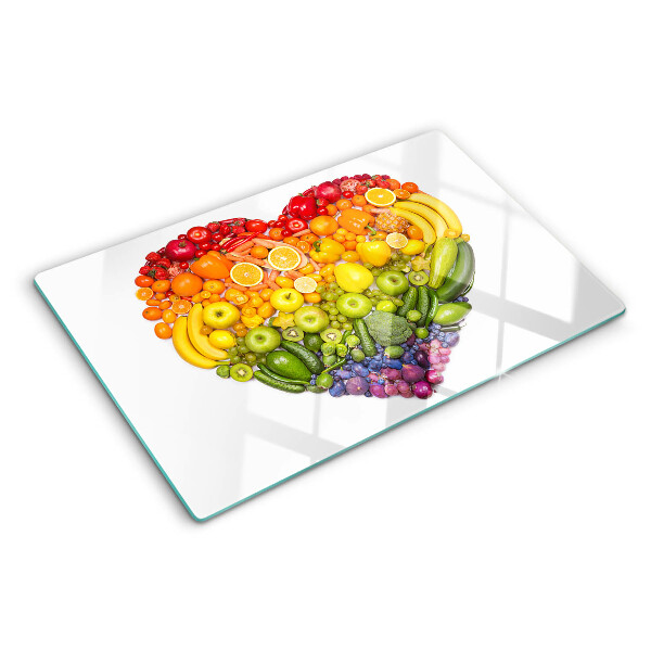 Schneidebrett Regenbogenfruchtherz