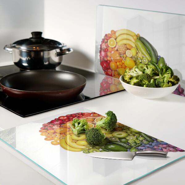 Schneidebrett Regenbogenfruchtherz