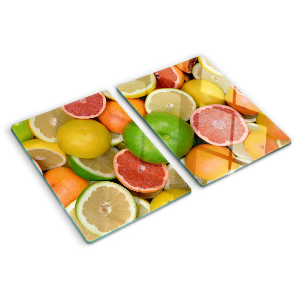 Schneidebrett Zitrusfrüchte in verschiedenen Farben