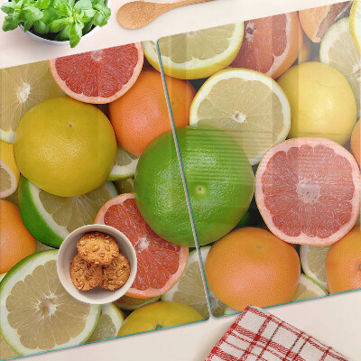 Schneidebrett Zitrusfrüchte in verschiedenen Farben