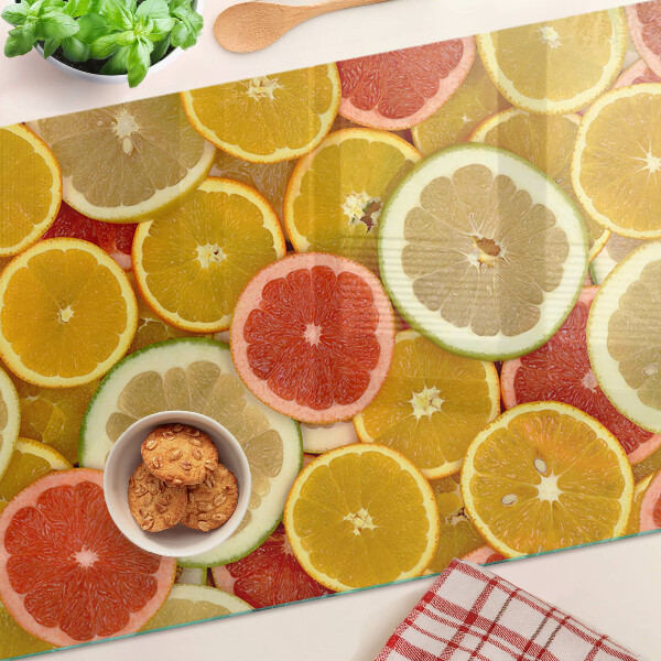 Schneidebrett glas Zitrusfrüchte in Regenbogenfarben