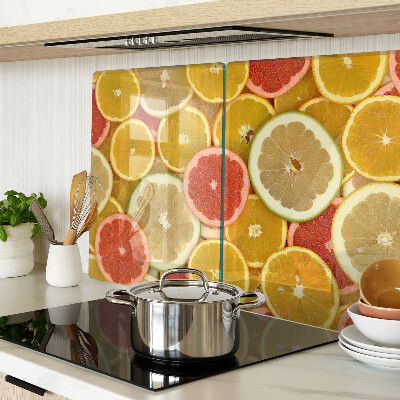 Schneidebrett glas Zitrusfrüchte in Regenbogenfarben