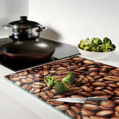 Schneidebrett glas Kaffeebohnen