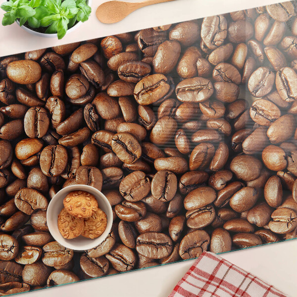 Schneidebrett glas Kaffeebohnen