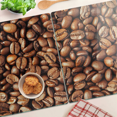 Schneidebrett Glas mit Motiv Kaffeebohnen