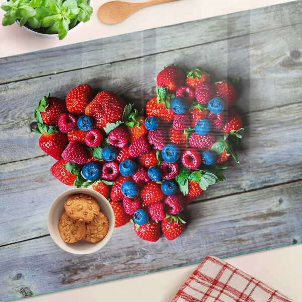 Glas schneidebrett Herz der Waldfrüchte