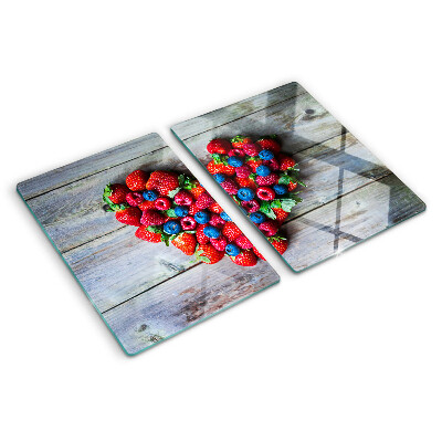 Glas schneidebrett Herz der Waldfrüchte