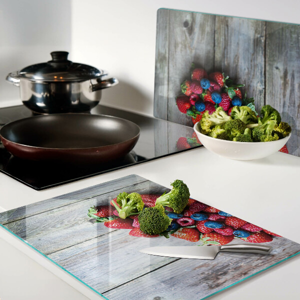 Glas schneidebrett Herz der Waldfrüchte