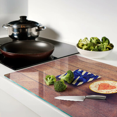 Schneidebrett Glas mit Geschenkmotiv: Herz auf einer Tasse