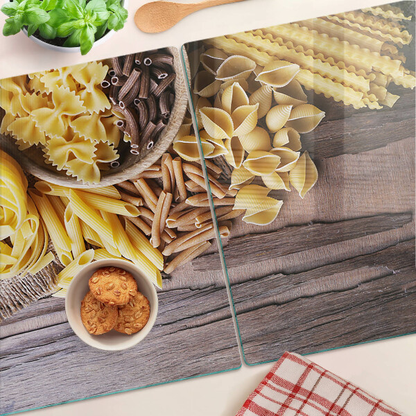 Schneidebrett glas Pasta und Holzelemente