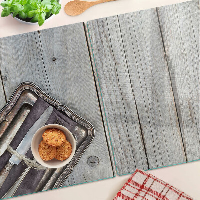 Glas schneidebrett Rustikales Besteck auf Holzgrund