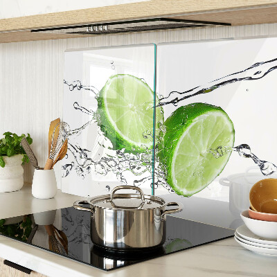 Schneidebrett Glas mit Motiv von Zitronen im Wasser