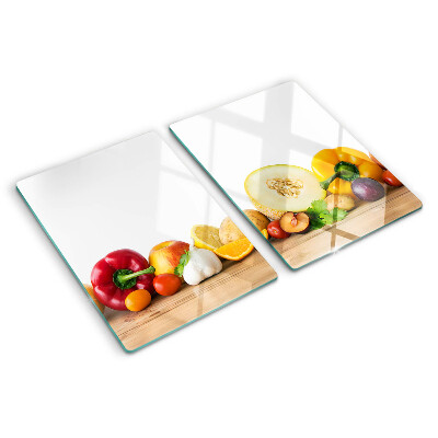 Schneidebrett mit Aufdruck: Obst auf einem Brett