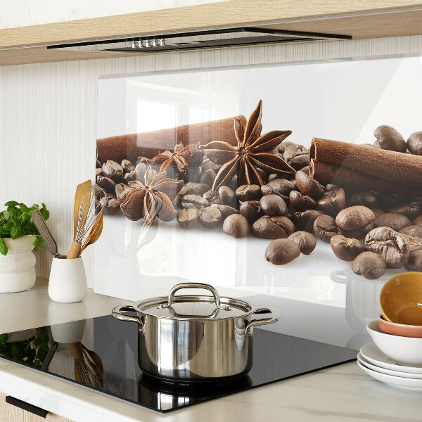 Schneidebrett glas Kaffee und Gewürze