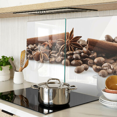 Schneidebrett glas Kaffee und Gewürze