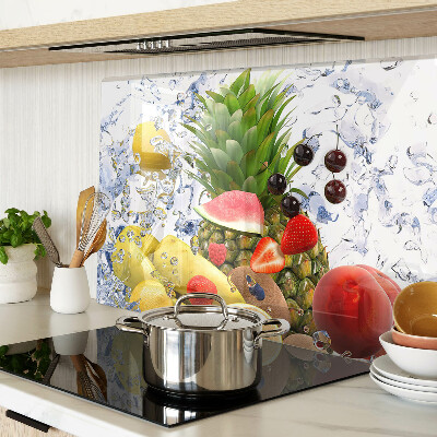 Schneidebrett glas Früchte im Wasser