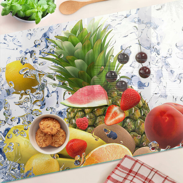 Schneidebrett glas Früchte im Wasser