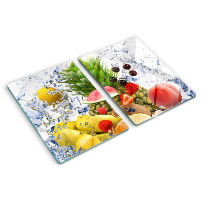 Schneidebrett glas Früchte im Wasser