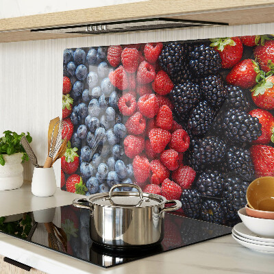 Schneidebrett Glas mit Motiv Waldfrüchte