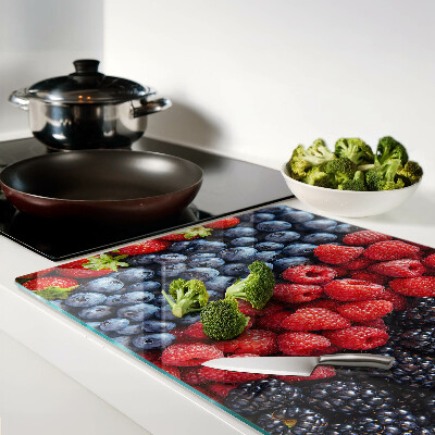 Schneidebrett Glas mit Motiv Waldfrüchte