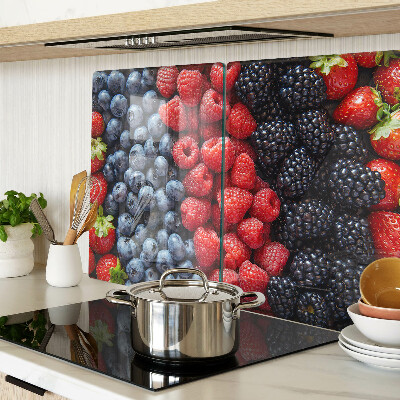 Schneidebrett Glas mit Motiv Waldfrüchte