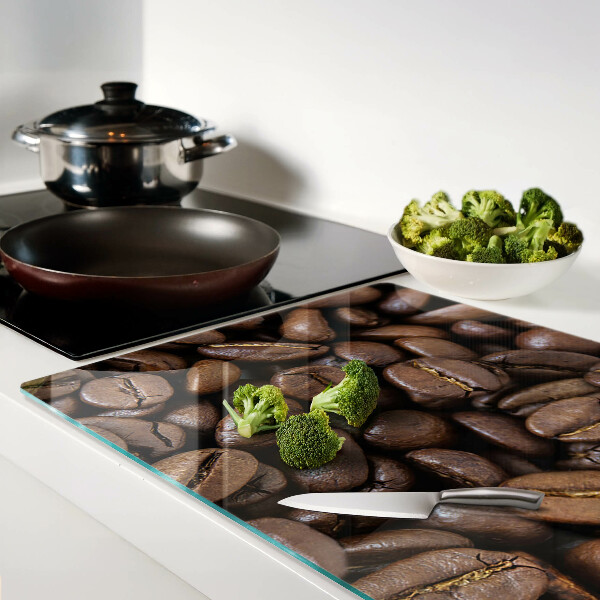 Glas-Schneidebrett mit Motiv von Kaffeebohnen