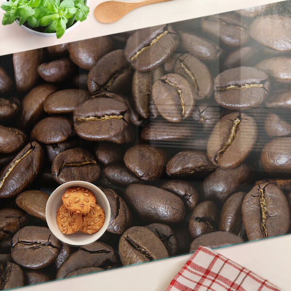 Glas schneidebrett Kaffeebohnen