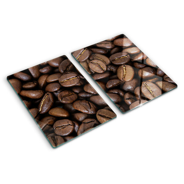 Glas-Schneidebrett mit Motiv von Kaffeebohnen