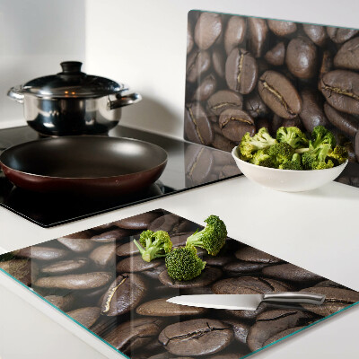 Glas schneidebrett Kaffeebohnen